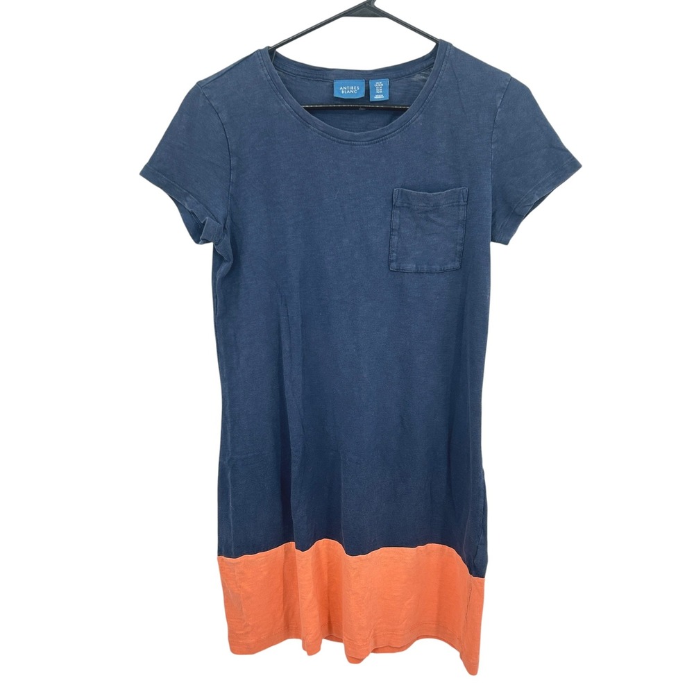 Cotton T Shirt Dress M Navy Pocket Casual‎ Resort Coastal Minimalist Clean Girl